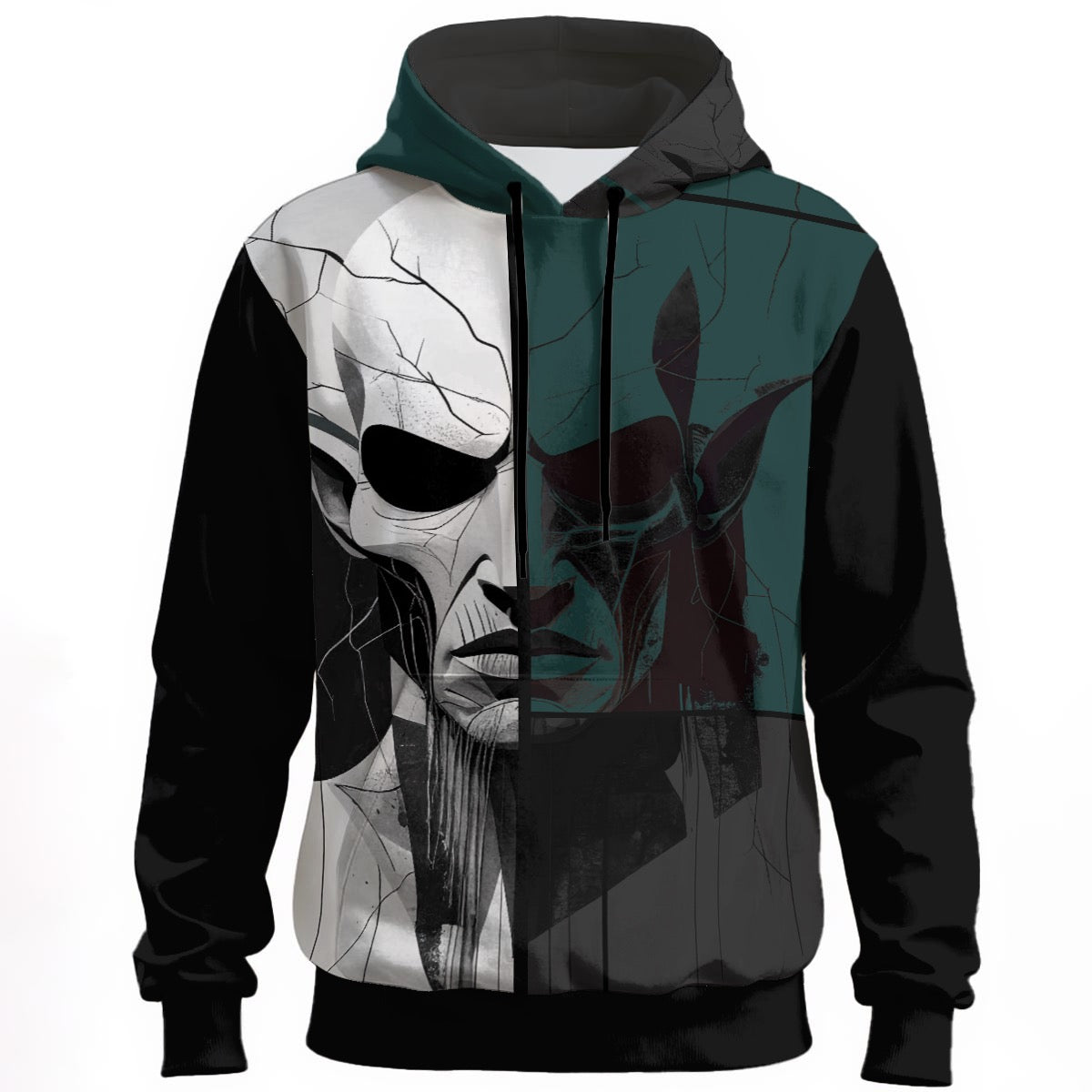 Geometric Face Hoodie