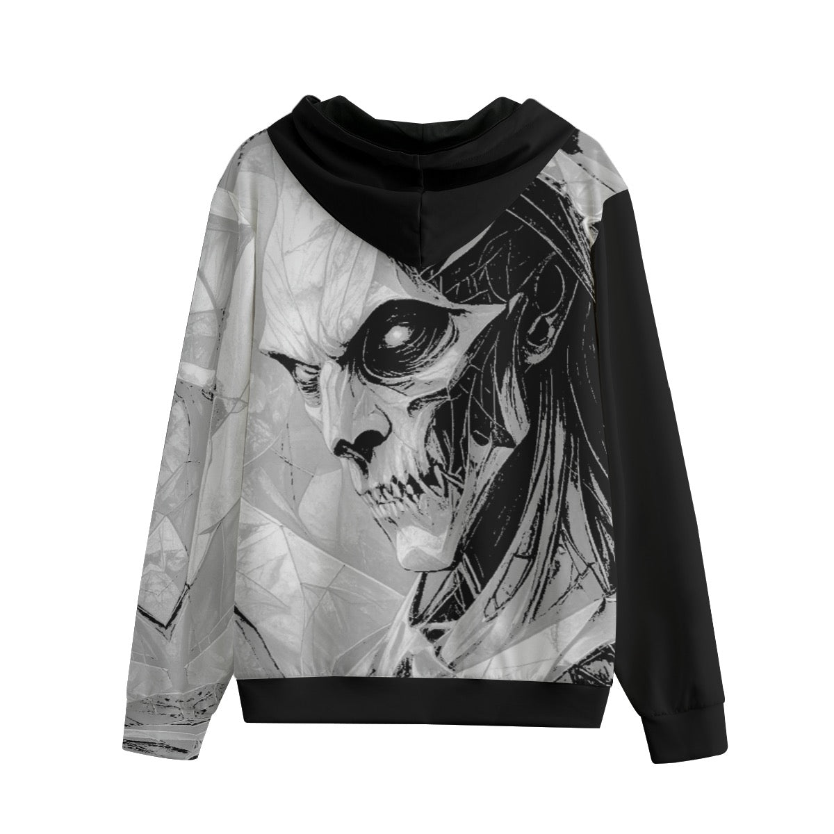 Geometric Skull Zipped Hoodie