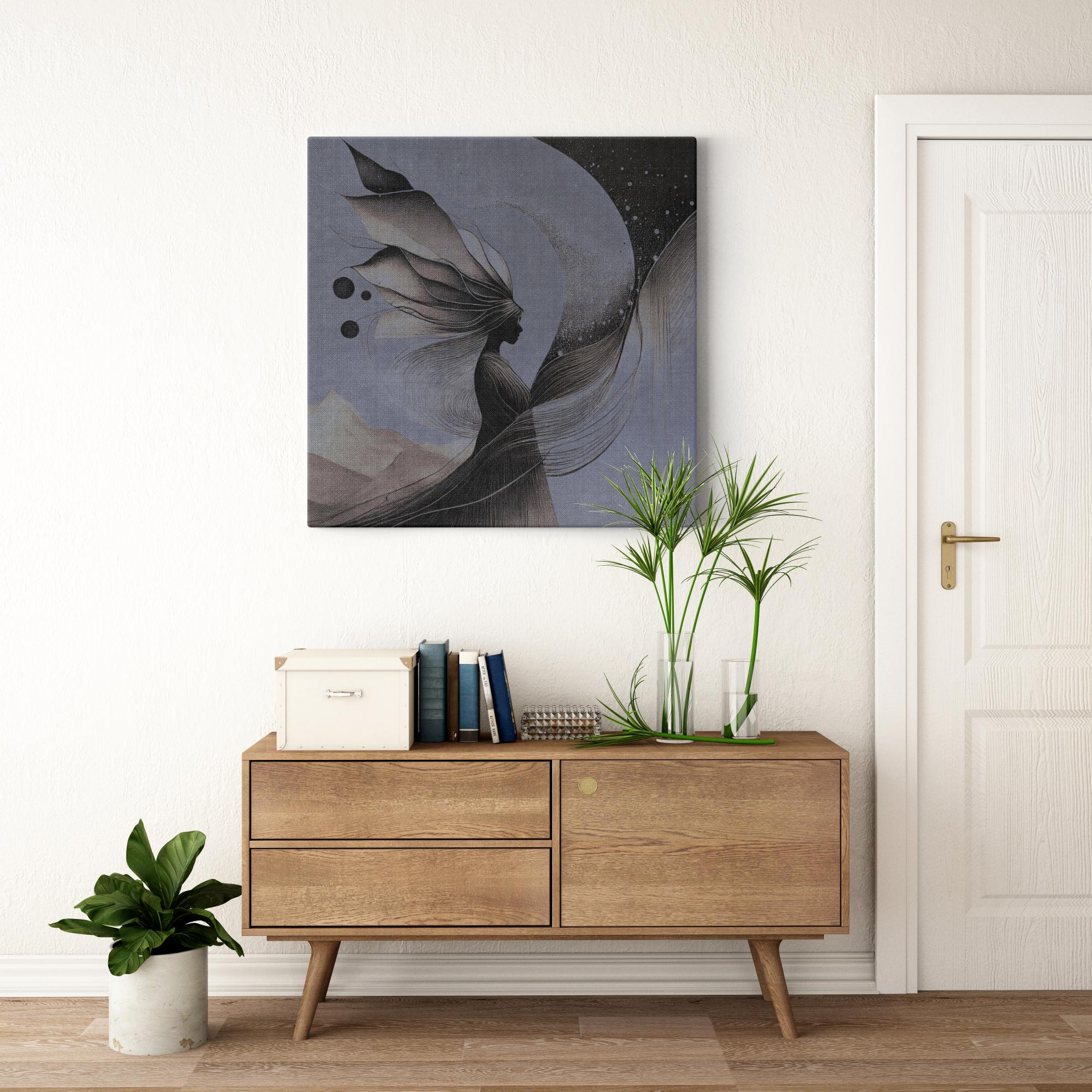 As One canvas wall art - shapes and curves representing interconnection.