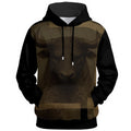 Ornate bull head design with cigar-box colors and checked jacket patterns on statement hoodie
hoodie