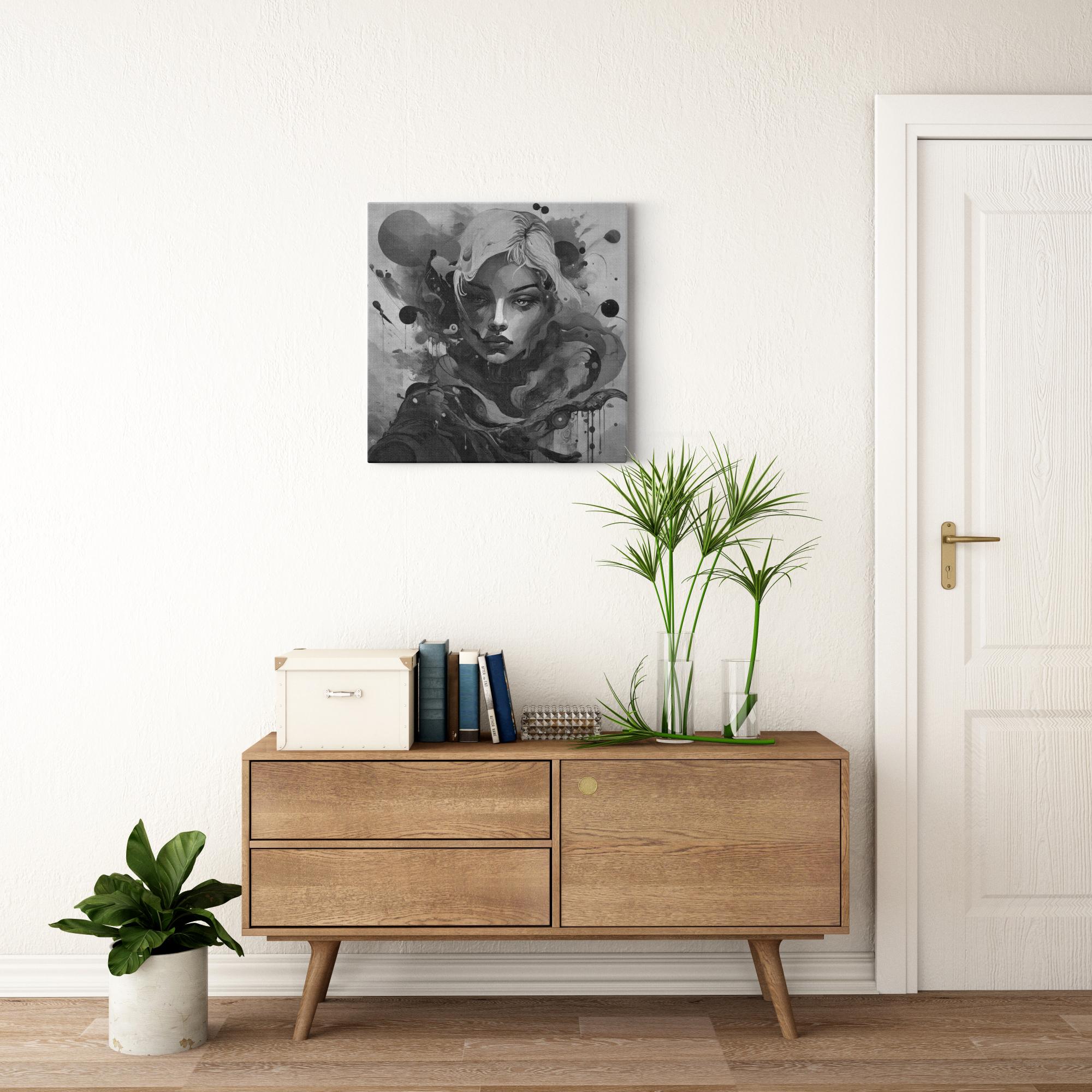 Figurative female portrait exploring psychological stillness and internal focus