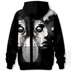 Mood: bored hoodie -  black and white apathetic face