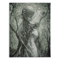 Mother Earth canvas art showing tree-form maternal figure cradling child with organic textures and growth ring patterns
